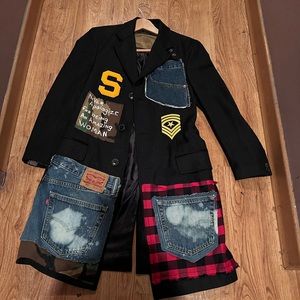 Women Vintage Patchwork Long Jacket